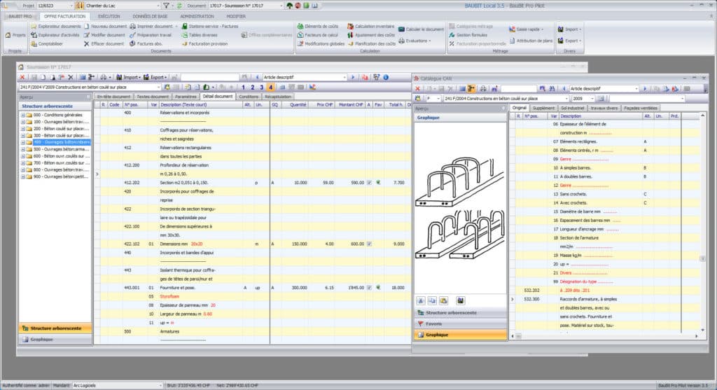 Baubit Proj soumission descriptif CAN, chez ARC Logiciels Yverdon