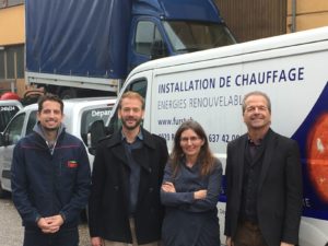 le fondateur d'Xflex et ARC Logiciels en visite chez Furst SA, spécialiste en système de chauffage.